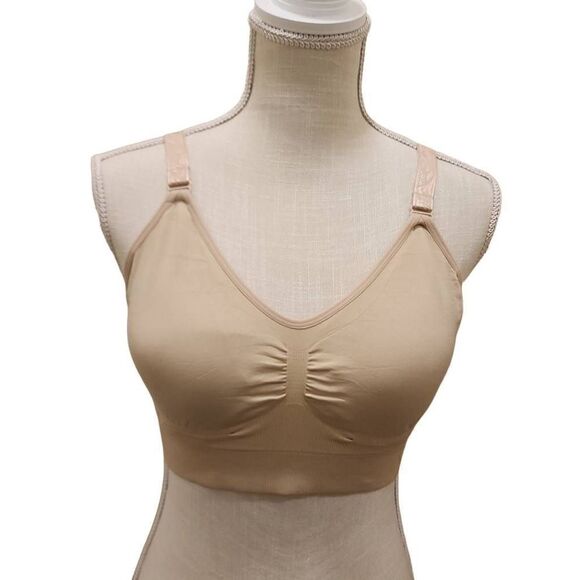 Davy Piper Nursing Comfort Bra Size M Clips Seamless Stretch U Shaped Back - Picture 1 of 9